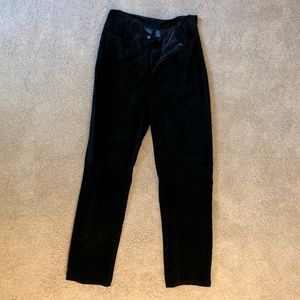Black suede pants